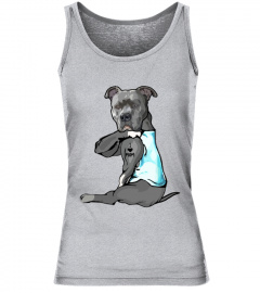 Dog Pitbull I Love Mom Tattoo Gift T-Shirt
