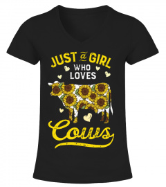 Sunflower just a girl who love cows T-shirt
