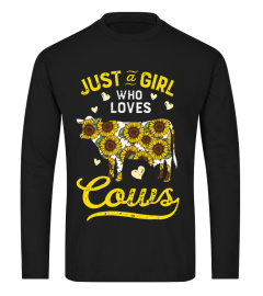 Sunflower just a girl who love cows T-shirt