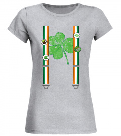 Irish Flag Suspenders St Patricks Day green tShirt