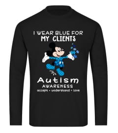 Mickey wear blue for my clients autism awareness