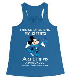 Mickey wear blue for my clients autism awareness