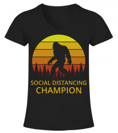 Social Distancing Champion Funny Bigfoot T-Shirt