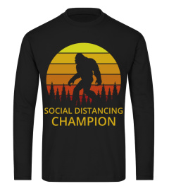 Social Distancing Champion Funny Bigfoot T-Shirt