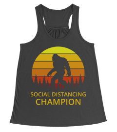 Social Distancing Champion Funny Bigfoot T-Shirt