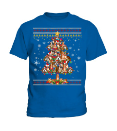 Funny Christmas Tree Basset Hound Merry Xmas Ugly Sweater T-Shirt