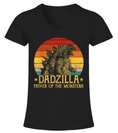 Dadzilla Father Of The Monsters Retro Vintage Sunset