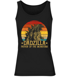 Dadzilla Father Of The Monsters Retro Vintage Sunset