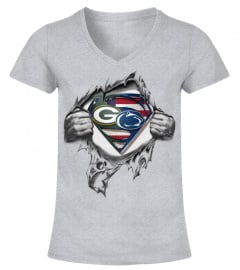Green Bay Packers And Penn State Nittany Lions Superman Tshirt