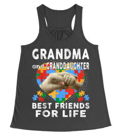 GRANDMA AND GRANDDAUGHTER BEST FRIENDS FOR LIFE AUTISM SHIRT