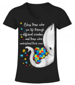 MOM AND KID AUTISM AWARENESS PUZZLE PIECES ELEPHANT T SHIRT