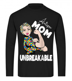 WOMENS AUTISM MOM UNBREAKABLE STRONG AUTISM PUZZLE PIECES MOTHER RAGLAN BASEBALL TEE
