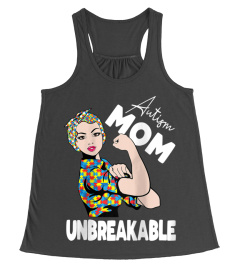 WOMENS AUTISM MOM UNBREAKABLE STRONG AUTISM PUZZLE PIECES MOTHER RAGLAN BASEBALL TEE