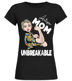 WOMENS AUTISM MOM UNBREAKABLE STRONG AUTISM PUZZLE PIECES MOTHER RAGLAN BASEBALL TEE