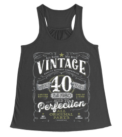 VINTAGE 40TH BIRTHDAY SHIRT FOR HIM 1980 AGED TO PERFECTION T SHIRT