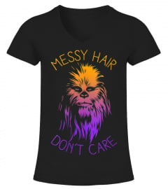 WOMENS STAR WARS CHEWBACCA MESSY HAIR DONT CARE V NECK T SHIRT