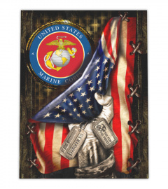 CANVAS  USMC - Wooden frame mounting, Print on woven cloth