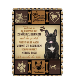 Französische Bulldogge Schwarz Personalisierte Fleecedecke