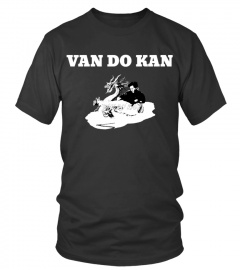 Black Round neck T-Shirt Logo VAN DO KAN Face Black and White / Unisex S - 5XL