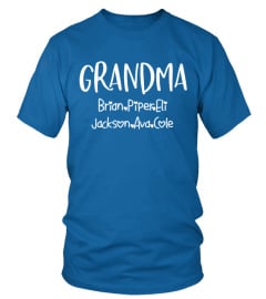 First Mom Now Grandma Custom Text Names Shirt