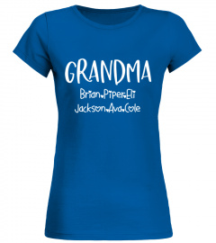 First Mom Now Grandma Custom Text Names Shirt