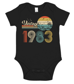 Vintage 1983 Design 37 Years Old 37Th Birthday For Men Women Pullover Hoodie