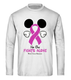 Mickey No one fights alone Breast Cancer Awareness