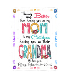 Mom & Grandma - We Love You - Sherpa Fleece Blanket 60x80