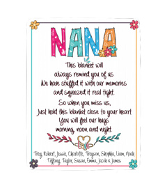 Nana Personalized names Sherpa Fleece Blanket 60x80 v2
