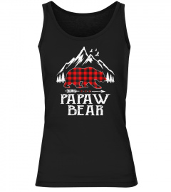 Papaw Bear Christmas Pajama Red Plaid Buffalo Family Gift T-Shirt