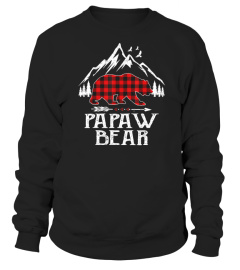 Papaw Bear Christmas Pajama Red Plaid Buffalo Family Gift T-Shirt