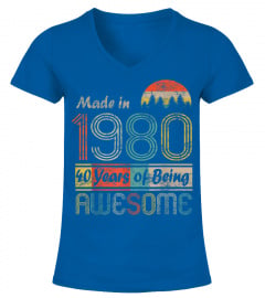 Vintage 1980 Made In 1980 - 40Th Birthday 40 Years Old Gift T-Shirt