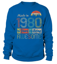 Vintage 1980 Made In 1980 - 40Th Birthday 40 Years Old Gift T-Shirt