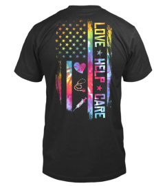 LOVE HELP CARE FLAG TIE DYE SHIRT NH150420