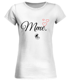 T shirt femme couple assorti Madame Mme mariage EVJF / EVG