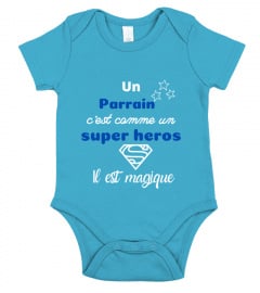 T shirt enfant body bébé parrain super héros magique idée cadeau