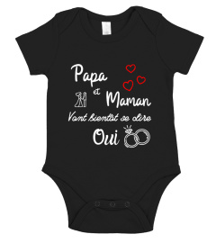 T shirt enfant body bébé papa et maman mariage