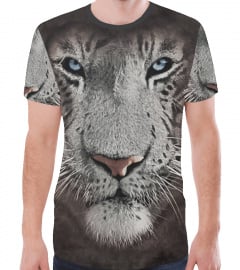 Men's Big Whiter Tiger Face T-shirt