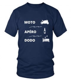 T shirt motard humour moto apéro dodo