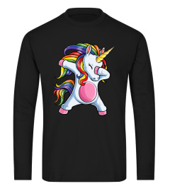 Dabbing Unicorn T shirt Girls Kids Women Rainbow Unicorns