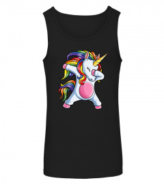 Dabbing Unicorn T shirt Girls Kids Women Rainbow Unicorns