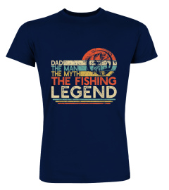 Mens Vintage Bass Fishing Dad Man The Myth The Legend Fisherman T-Shirt