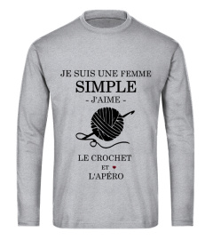 Je suis une femme simple J'aime le crochet et l'apéro