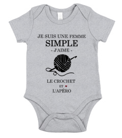 Je suis une femme simple J'aime le crochet et l'apéro