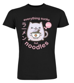 Pastel Goth Ramen Noodle Cat T Shirt - Anime Kawaii Gift