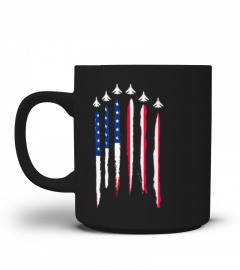 Air Force Flyover 4th of July American Flag - Mugs