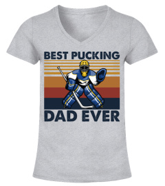 Best Pucking Dad Ever T-Shirt, Hockey Goalie, Hockey Papa, Hockey Dad, Hockey Lover Gift, Vintage Ice Hockey Dad, Hockey Father's Day Gift