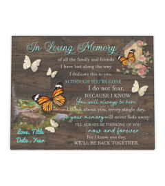 Butterfly Monarh In Loving Memory Canvas