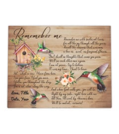 Hummingbird Remember Me Ver 2 Personalized Premium Canvas