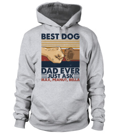 Personalized Dog Dad T-Shirt, Best Dog Dad Ever, Vintage Fist Pump, Dog Lover, Dog Owner, Pet Father, Fathers Day, Customized Dogs Names